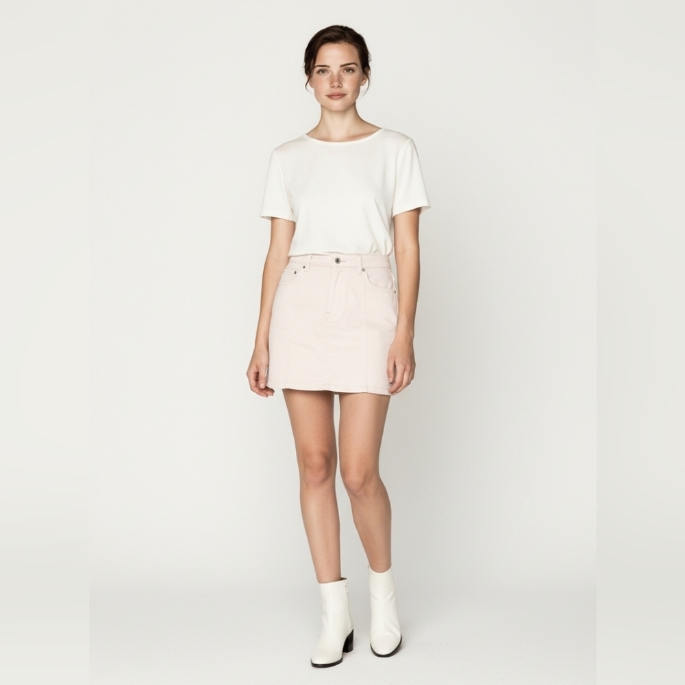 FREE PEOPLE White Modern Femme Mini Skirt Size 6